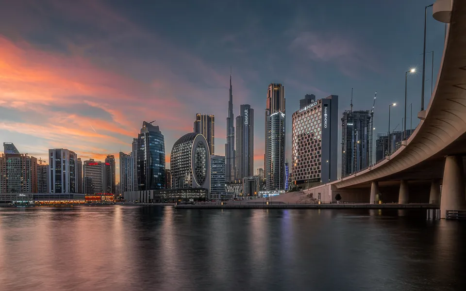Business Bay, Dubai, at dusk
